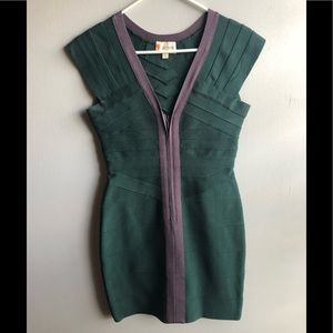 Stunning forest green bandage dress